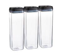 Argon Tableware Flip Lock Plastic Food Storage Containers - 1.9 Litre - Black - Pack Of 3