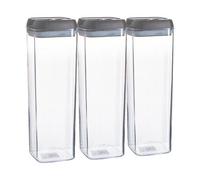 Argon Tableware Flip Lock Plastic Food Storage Containers - 1.9 Litre - Grey - Pack Of 3
