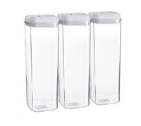Argon Tableware Flip Lock Plastic Food Storage Containers - 1.9 Litre - White - Pack Of 3