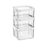 Argon Tableware 3x Food Storage Containers 460ml - Reusable Airtight Kitchen Jar Clip-Top Lid in White Argon Tableware White