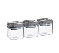 Flip Lock Plastic Food Storage Containers 500ml Pack of 3 Argon Tableware Grey One Size