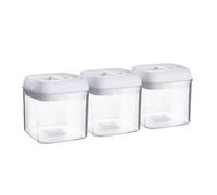 Argon Tableware 3X Food Storage Containers - 500Ml - White Airtight Plastic Storage Pantry Food Organiser With Flip Lock Lid