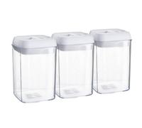 Argon Tableware Flip Lock Plastic Food Storage Containers - 800Ml - White - Pack Of 3