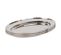 Argon Tableware 3X Oval Serving Platters - 30 X 20.5Cm - Stainless Steel Dinner Tray Oval Plate Small Appetizer Serving Dishes