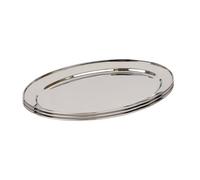 Argon Tableware 3X Oval Serving Platters - 40 X 27Cm - Stainless Steel Dinner Tray Oval Plate Small Appetizer Serving Dishes