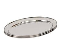 Argon Tableware 3X Oval Serving Platters - 60 X 41Cm - Stainless Steel Dinner Tray Oval Plate Small Appetizer Serving Dishes