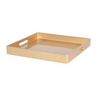 Argon Tableware 3X Serving Trays - 33Cm - Gold Square Tray Metallic Decorative Breakfast Tray Melamine Food Tray