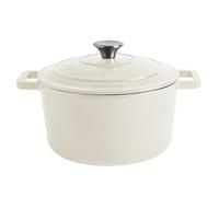 Argon Tableware 4.5L Round Cast Iron Casserole Dish with Self-Basting Lid - Pebble Gloss - Induction Hob Cooking 4.75QT Dutch Oven Bread Baking Serving Roasting Stew Stock Pot Pan