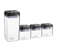 Argon Tableware 4 Piece Flip Lock Plastic Food Storage Containers Set in Black Argon Tableware Black