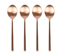 Argon Tableware 4 Stainless Steel Dessert Spoons - 20cm Copper Finish Modern Cutlery Set for Dining, Puddings & Desserts - Stylish Dishwasher Safe Tableware