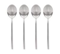 Argon Tableware 4 Stainless Steel Dessert Spoons - 20cm Silver Finish Modern Cutlery Set for Dining, Puddings & Desserts - Stylish Dishwasher Safe Tableware