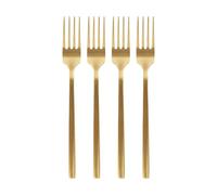 Argon Tableware 4 Stainless Steel Dinner Forks - 19.5cm Gold Finish Modern Cutlery Set for Dining & Entertaining - Stylish Dishwasher Safe Tableware