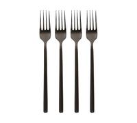 Argon Tableware 4 Stainless Steel Dinner Forks - 19.5cm Matte Black Finish Modern Cutlery Set for Dining & Entertaining - Stylish Dishwasher Safe Tableware