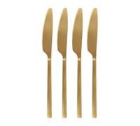 Argon Tableware 4 Stainless Steel Dinner Knives - 21cm Gold Finish Modern Cutlery Set for Dining & Entertaining - Stylish Dishwasher Safe Tableware