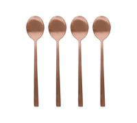 Argon Tableware 4 Stainless Steel Teaspoons - 14.5cm Copper Finish Modern Cutlery Set for Tea, Coffee & Desserts - Stylish Dishwasher Safe Tableware