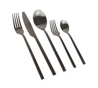 Argon Tableware 40 Piece Stainless Steel Cutlery Set - Black - Dining Forks Knives Spoons High Polished Metal 4-Person Table Fork Knife Spoon Set