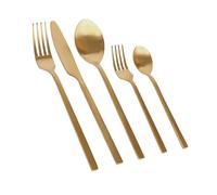 Argon Tableware 40 Piece Gold Stainless Steel Cutlery Set - Luxury Dining Set for 8 People with Knives, Forks, Spoons & Teaspoons - Dishwasher Safe Elegant Tableware