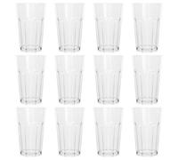 Argon Tableware Reusable Plastic Glasses - 400ml - Pack of 12 - Highball Glasses - Clear Cocktail Champagne Fizz Cola Tumbler Drinking Cups for Garden, Parties, Weddings, BBQ and Picnic