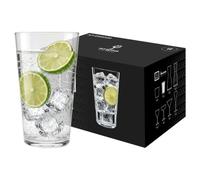 Argon Tableware 48x 320ml Hoxton Crystal Highball Glasses | Tall Clear Water Cocktail Gin Juice Ice Tea Latte Drinking Glassware Tumbler Glasses Set | Dishwasher Safe