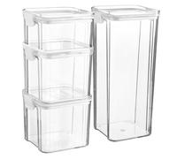 4 Piece Food Storage Containers Set 3 Sizes Argon Tableware White One Size
