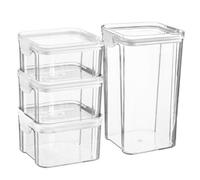 Argon Tableware 4pc Food Storage Containers Set - 2 Sizes - Reusable Airtight Clip-Top Container in White Argon Tableware White