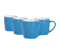 Argon Tableware 4X Coloured Coffee Mugs - 350Ml - Blue - Durable Stoneware Cappuccino Tea Cup Dishwasher & Microwave Safe