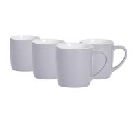 Argon Tableware 4X Coloured Coffee Mugs - 350Ml - Grey - Durable Stoneware Cappuccino Tea Cup Dishwasher & Microwave Safe
