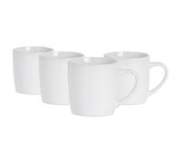 Argon Tableware Coloured Coffee Mugs - White - 350ml - Pack of 4 - Gloss Ceramic Stoneware Latte Cappuccino Cups Hot Chocolate Cups Colourful Mug Set with Handle