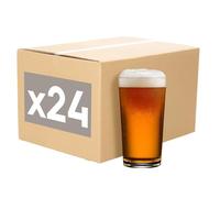 Argon Tableware 568ml Beer Glasses Set of 24-20oz Conical Pub Pint Glasses Toughened Reusable Lager Ale Cider Dishwasher Safe Glassware for Bar, Restaurant and Catering