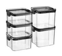 5 Piece Food Storage Containers Set 2 Sizes Argon Tableware Black One Size
