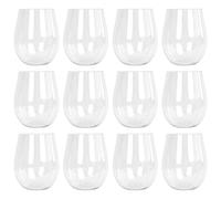 Argon Tableware 600ml Plastic Wine Glasses - Set of 12 - Reusable Stemless Drinking Cups in Clear Argon Tableware Clear