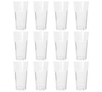 Argon Tableware 665Ml Plastic Highball Glasses - Set Of 12 - Clear Reusable Cocktail Champagne Fizz Cola Tumbler Drinking Cups