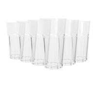 Argon Tableware 665Ml Plastic Highball Glasses - Set Of 6 - Clear Reusable Cocktail Champagne Fizz Cola Tumbler Drinking Cups