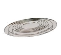 Argon Tableware 6Pc Oval Serving Platter Set - Stainless Steel Dinner Tray Oval Plate Small Appetizer Serving Dishes - 6 Sizes