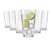 Argon Tableware 6X 320ml Hoxton Crystal Highball Glasses | Tall Clear Water Cocktail Gin Juice Ice Tea Latte Drinking Glassware Tumbler Glasses Set | Dishwasher Safe