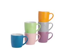Argon Tableware 6x Coloured Coffee Mugs - 350ml - Summer Meadow - Durable Stoneware Tea Cup Argon Tableware Multicolor