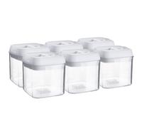Argon Table Food Storage Containers with Airtight Flip Lock Lids - 500ml - White - 6 Pack - Plastic Kitchen Storage Tupperware Pantry Food Organiser for Cereal, Oats, Sugar, Coffee, Biscuits, Tea