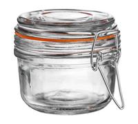 Argon Tableware Glass Spice Jars with Airtight Metal Clip Lid & Chalkboard Stickers - 125ml/4.2oz - 6 Pack - 4 Colour Seals - Kitchen Storage Container Round Preserving Jar for Spice, Seasoning
