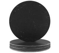 Argon Tableware 6X Linea Slate Placemats - 30Cm - Round Natural Stone Smooth Edge Slate Dinner Mats Dinnerware Plate Placemats