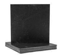 Argon Tableware Square Slate Placemats - 33cm - Pack of 6 - Black Natural Stone Smooth Edge Slate Dinner Mats Dinnerware Plate Placemats for Kitchen, Home, Bar, Restaurant, Weddings, Events
