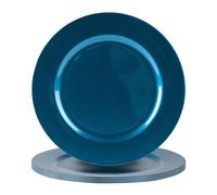 Argon Tableware 6x Metallic Charger Plates - 33cm Dining Table Setting Plate Placemat in Blue Argon Tableware Blue