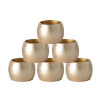 Argon Tableware 6x Metallic Napkin Holder Rings - Dining Table Setting Accessory in Gold Argon Tableware Gold