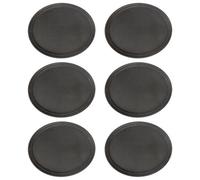 Argon Tableware Black Oval Serving Trays Pack of 6-79 x 66cm Reusable Non Slip Rubberized Surface Platter for Food and Drinks - Heat Resistant Stackable Trays for Bars, Restaurants and Home Use