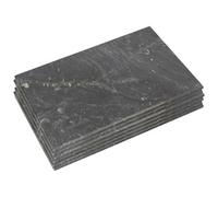 6x Rectangle Marble Placemats - 40cm x 30cm Non-Slip Worktop Argon Tableware Black One Size