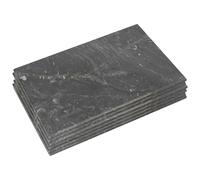 6x Rectangle Marble Placemats - 40cm x 30cm Non-Slip Worktop Argon Tableware Black One Size