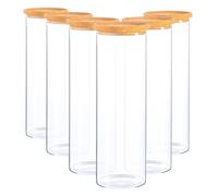 Argon Tableware 6x Scandi Glass Storage Jars - Cork Lid - 2 Litre Round Scandi Glass Jar in Clear Argon Tableware Clear