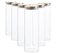 Argon Tableware 6x Scandi Glass Storage Jars - Metal Lid - 2 Litre Round Glass Jar in Gold Argon Tableware Gold