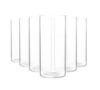 Argon Tableware 6x Scandi Glass Storage Jars - No Lid - 1.5 Litre Open Container Glass Jar in Clear Argon Tableware Clear