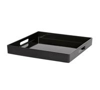Argon Tableware 6X Serving Trays - 33Cm - Black Square Tray Metallic Decorative Breakfast Tray Melamine Food Tray