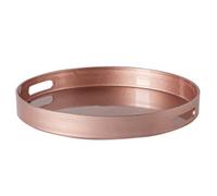 Argon Tableware 6X Serving Trays - 33Cm - Rose Gold Round Tray Metallic Decorative Breakfast Tray Melamine Food Tray
